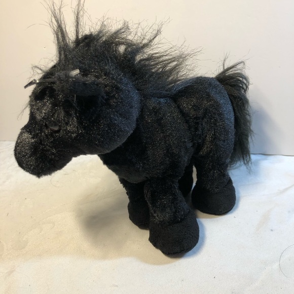 Ganz Retired Webkinz Black Friesian Stallion 9” Plush Horse NO CODE HM145 - Picture 2 of 7